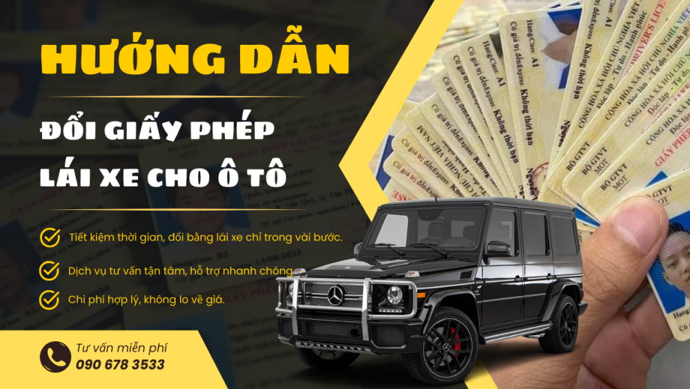 Đổi bằng lái xe ô tô Gia Lai siêu nhanh
